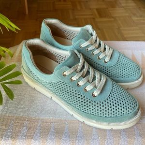 Alpino perforated suede/ leather sneakers